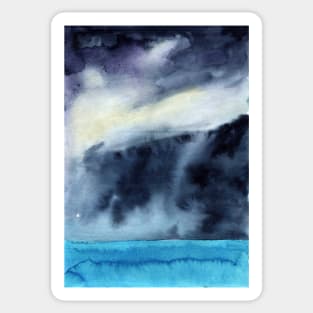 Watercolor landscape sky clouds Sticker